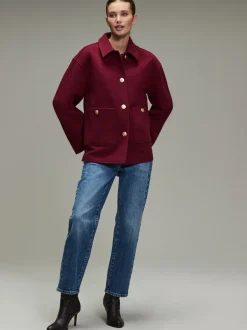 Next Rouge bordeaux - Veste brossée à col Outlet