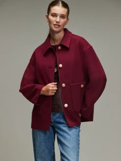Next Rouge bordeaux - Veste brossée à col Outlet