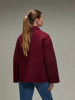 Next Rouge bordeaux - Veste brossée à col Outlet