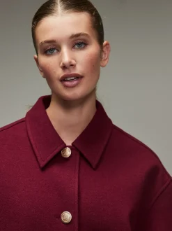 Next Rouge bordeaux - Veste brossée à col Outlet