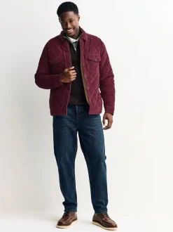 Next Rouge bordeaux - Veste-chemise en velours côtelé doublé de diamants doublée de peau de mouton Sale