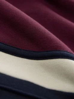 Next Rouge bordeaux/bleu marine/blanc écru - Sweat à capuche à enfiler - Sweat-shirt color block Sale