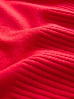 Next Rouge cerise - Pull 100% laine mérinos N. Premium à col roulé Outlet