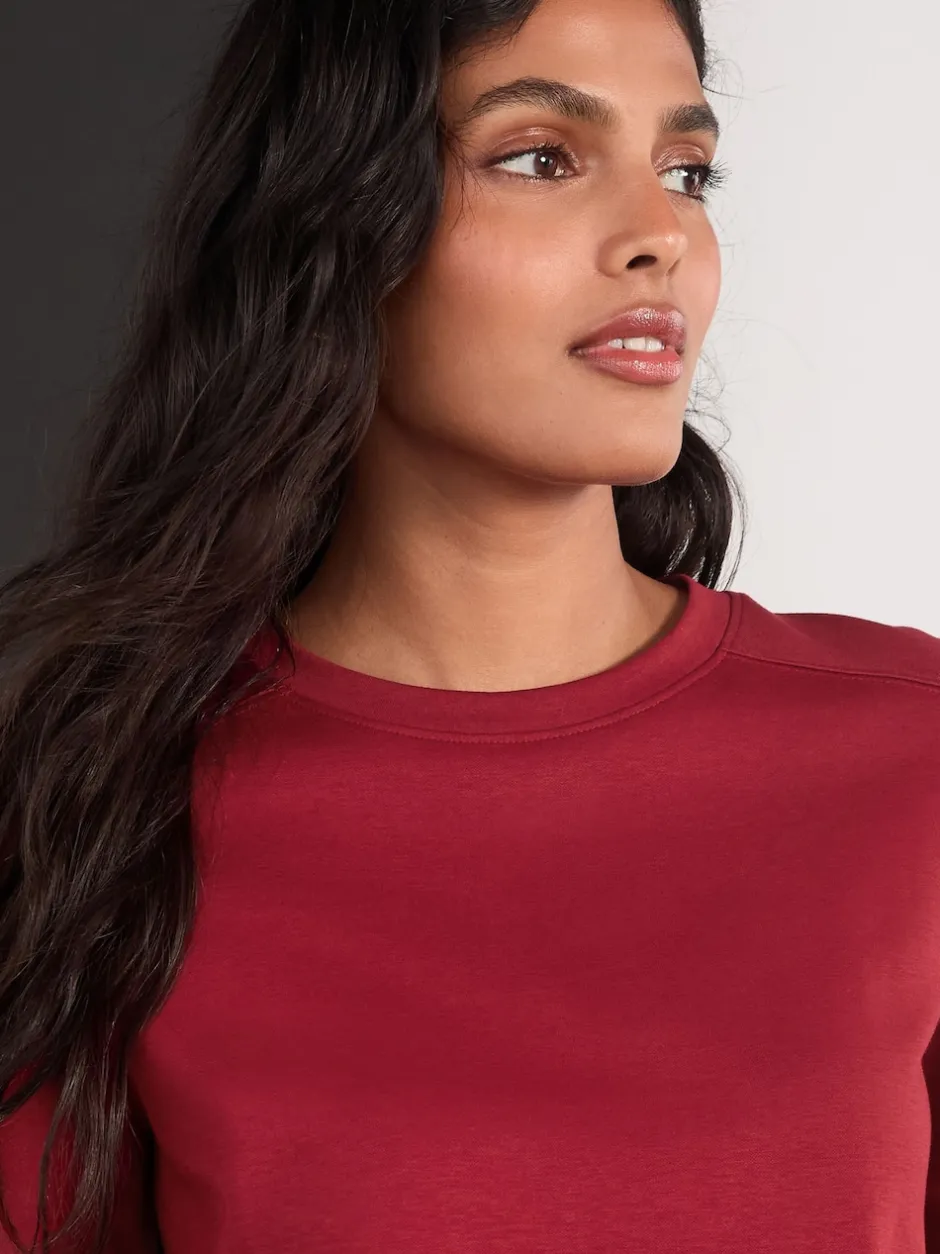 Next - T-shirt manches longues Col rond épais Rouge cerise Best