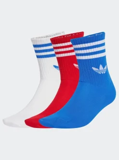 adidas originals - Col rond - 3-Rayures Chaussettes Col rond 3 paires Rouge clair