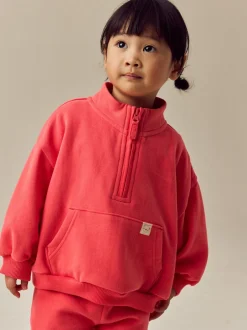 Next - Sweat-shirt à col zippé (3mois-7ans) Rouge corail Discount