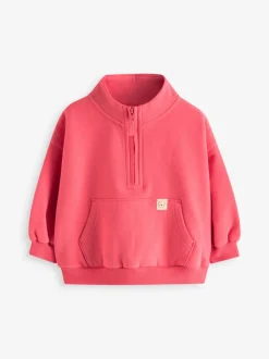 Next - Sweat-shirt à col zippé (3mois-7ans) Rouge corail Discount
