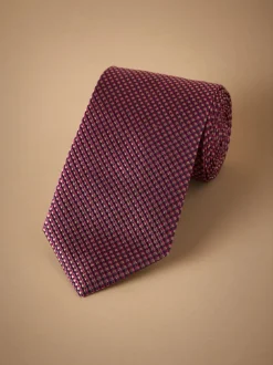 Next - Cravate Signature en soie italienne Rouge foncé Best