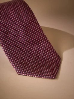 Next - Cravate Signature en soie italienne Rouge foncé Best