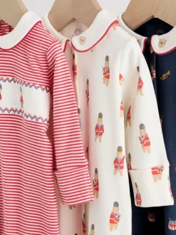 Next Rouge motif ours - Combinaisons de nuit pour bébé 3 Pack (0-2ans) Clearance
