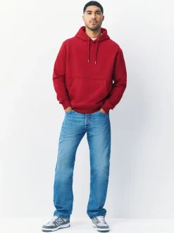 Next - Ajustement régulier - Sweat-shirt à capuche en jersey riche en coton épais Rouge profond Discount