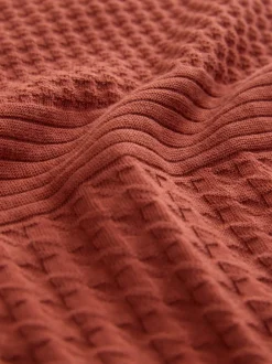 Next - Ajustement régulier - Polo habillé en jacquard Rouge rouille Online