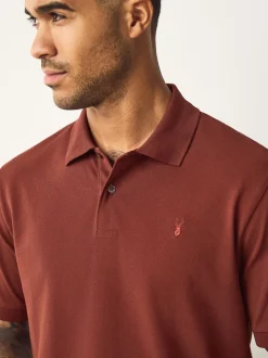 Next - Ajustement régulier - Polo Manches courtes Pique Rouge rouille