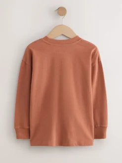 Next - T-shirt confortable à manches longues (3-16 ans) Rouge rouille Clearance