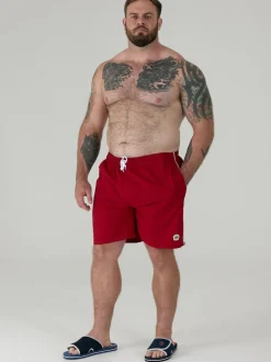 D555 - Short de bain YARROW Rouge vif New