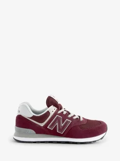 New Balance - Mens 574 Trainers Rouge/Blanc Discount
