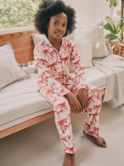 Next Rouge/Blanc Noeud Imprimé - Pyjama boutonné (3-16 ans) Online