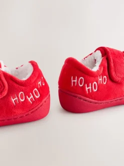 Next Rouge/Blanc Noël - Chaussons Cupsole doublés chauds New