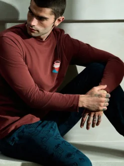 Next Rouge/Bleu - Ensemble pyjama graphique en jersey à manches longues