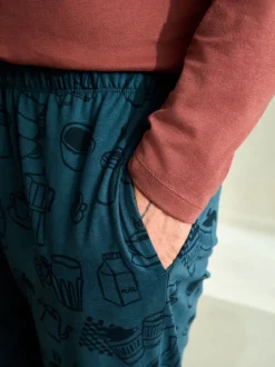 Next Rouge/Bleu - Ensemble pyjama graphique en jersey à manches longues