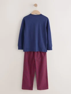 Next - Lot de 2 pyjamas en tissu à carreaux à manches longues (3-16ans) Rouge/Bleu Outlet