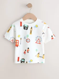 Next Rouge/bleu Londres - T-shirts imprimés graphiques à manches courtes Lot de 3 (3mois7ans)