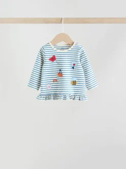 Next - Ensemble haut à manches longues et leggings 6 pièces (0mois-3ans) Rouge/Bleu/Crème Clearance