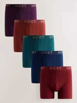 Next Rouge/bleu/violet riche - Lot de 5 - Boxers avec ouverture sur le devant Sale