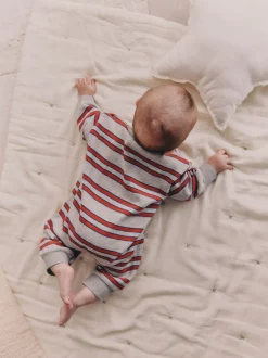 Next - Barboteuse en molleton bébé (0mois à3ans) Rouge/Grey Rayure Sale