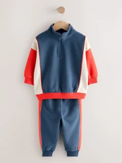 Next Rouge/Marine - Ensemble haut demi-zip et jogging (3mois à7ans) New
