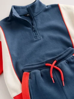 Next Rouge/Marine - Ensemble haut demi-zip et jogging (3mois à7ans) New