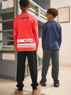 Next - Lot de 2 pyjamas à manches longues (3-16ans) Rouge/Noir Outlet