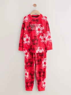 Next - Lot de 2 pyjamas à manches longues (3-16ans) Rouge/noir motif football