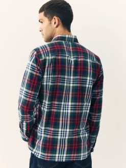 Next Rouge/vert - Chemise Oxford ajustée Easy Iron Button Down Outlet