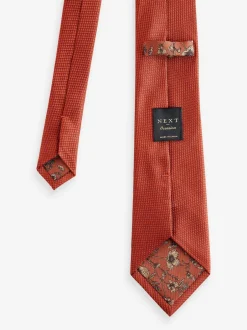 Next - Ensemble cravate et pochette texturées rouille Outlet