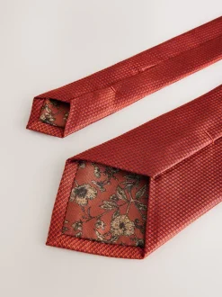 Next - Ensemble cravate et pochette texturées rouille Outlet