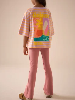 Next - Leggings évasés à côtes (3-16ans) Rouille et rose Online