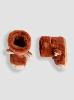 Jojo Maman Bébé Rust Highland Cow - Chaussons bottes en peluche