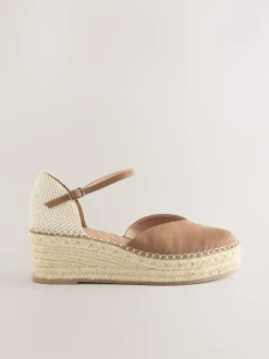 Next sable - Espadrilles à plateforme fermée et à bout compensé Outlet