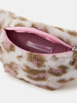 Angels By Accessorize Sac filles duveteux à imprimé léopard Hot