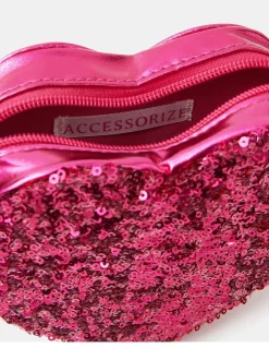 Angels By Accessorize Sac cœur à sequins fille New