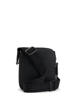 BOSS Sac reporter en cuir grainé en fausse fourrure