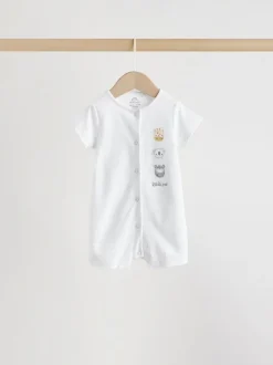 Next Safari blanc Animal brodé - Barboteuse Jersey Baby 3 Pack Outlet