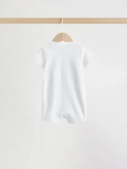 Next Safari blanc Animal brodé - Barboteuse Jersey Baby 3 Pack Outlet