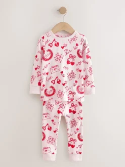 Next Saint-Valentin rouge/rose - Pyjama confortable (9 mois à 12 ans) Clearance