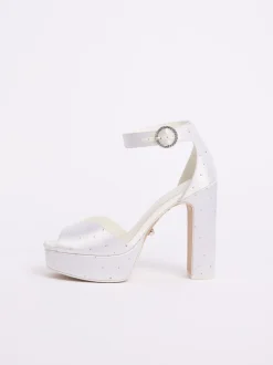 Lipsy Sandales à talons Milieu en satin de mariée avec ornements diamante