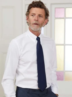 Savile Row Company Chemises en Coton à col à tabulations Coupe ajustée manchettes simples Discount