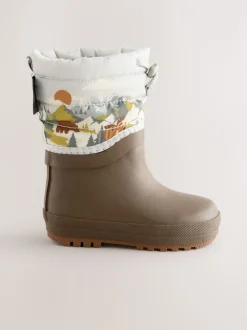Next Scène d’ours Marron Neutre - Bottes de pluie à poignets matelassés New