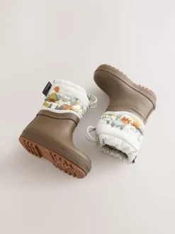 Next Scène d’ours Marron Neutre - Bottes de pluie à poignets matelassés New