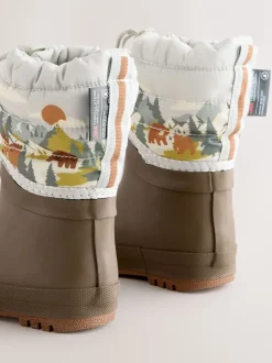 Next Scène d’ours Marron Neutre - Bottes de pluie à poignets matelassés New